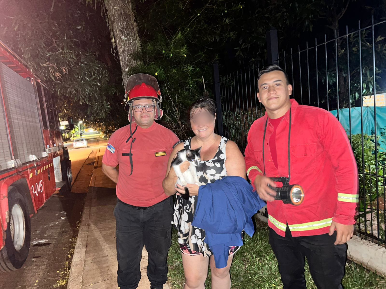 Bomberos debieron rescatar a una mascota que escapó y quedó atrapada en un árbol