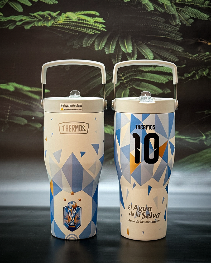 Agua de las misiones presentó una exclusiva línea de termos, vasos y botellas térmicas con los colores de Argentina