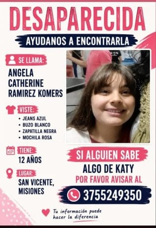 Operativo en San Vicente por la desaparición de una menor de 12 años