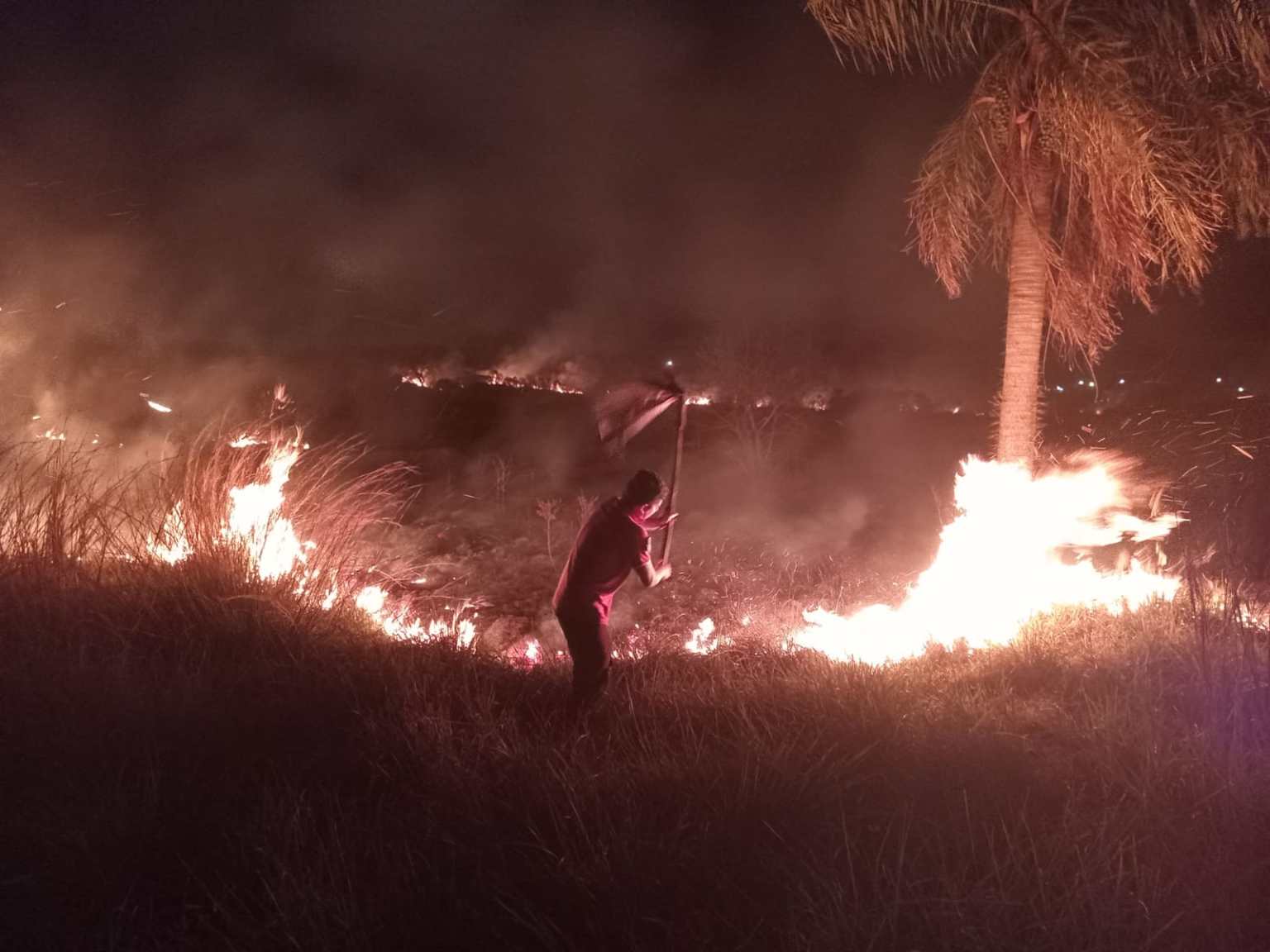 Posadas: tras un feroz combate nocturno, la Policía y voluntarios sofocaron un incendio en El Porvenir 2